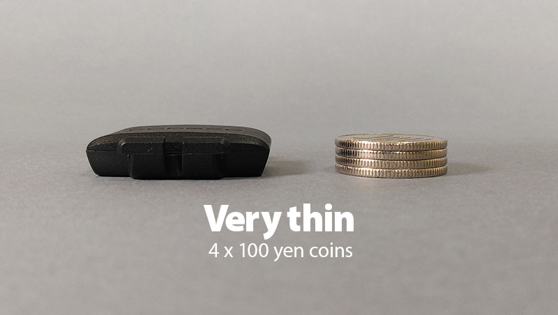 COOSPO ケイデンスセンサーBK9Cのサイズは100円玉4枚の厚さしかない