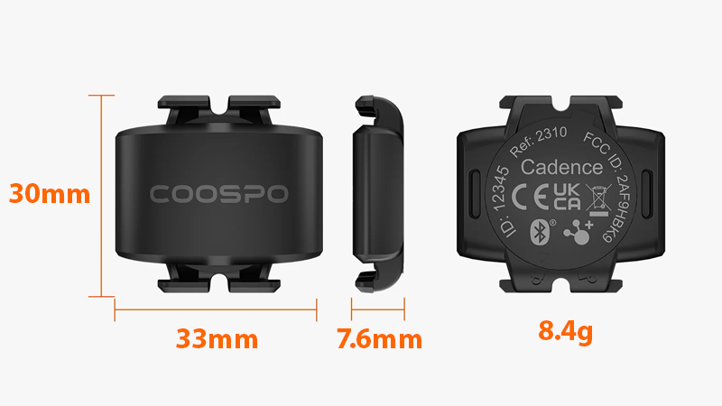 COOSPO ケイデンスセンサーBK9Cのサイズ感