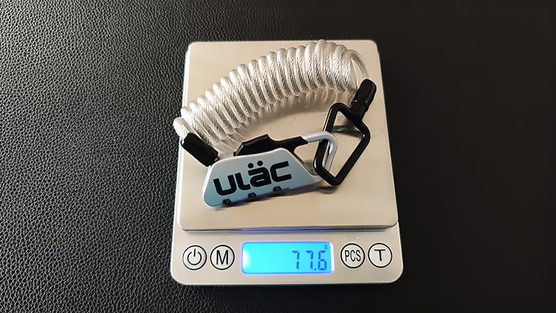 ULACのワイヤーロックは重量が77.6g
