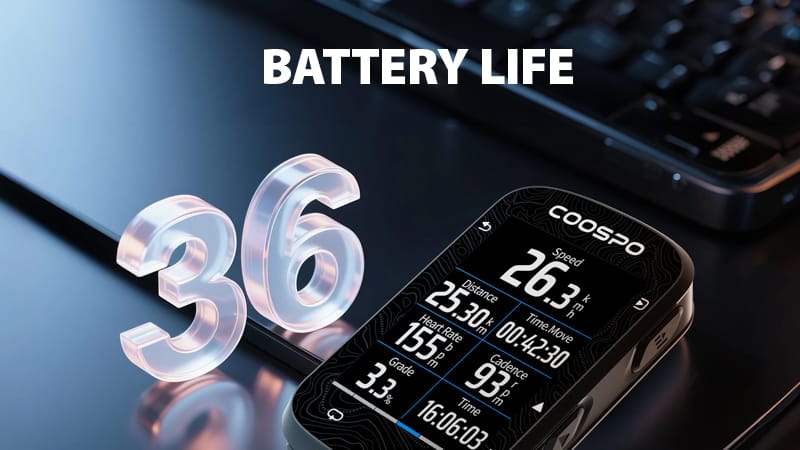 COOSPO CS600は36時間バッテリー持続