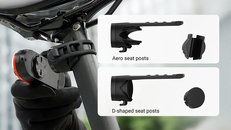 COOSPO TR70レーダーテールライトはシートポストの形状に合わせるアダプター付き2