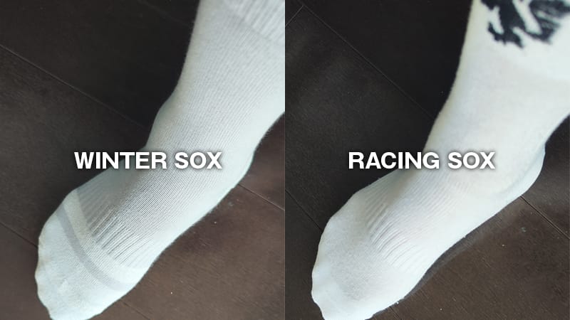 カペルミュール冬用ソックスとカペルミュールレーシングソックス比較