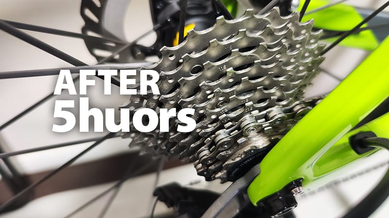 チェパークのチェーンWAXで塗布後5時間